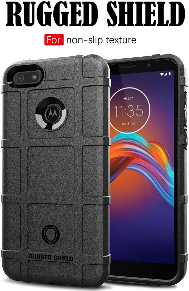 Motorola Moto E6 Play Hoesje Shock Proof Rugged Shield Zwart afbeelding 4