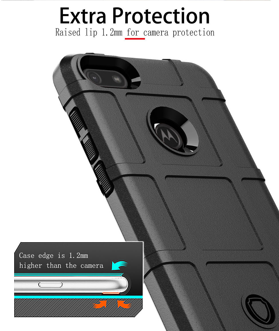 Motorola Moto E6 Play Hoesje Shock Proof Rugged Shield Zwart afbeelding 6