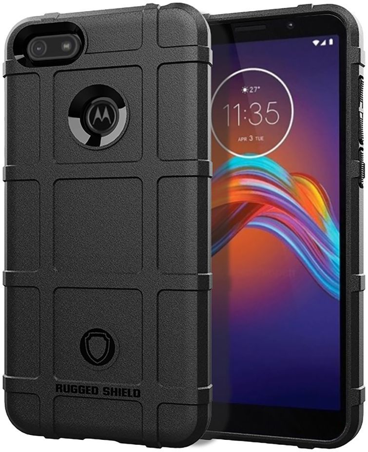 Motorola Moto E6 Play Hoesje Shock Proof Rugged Shield Zwart afbeelding 1