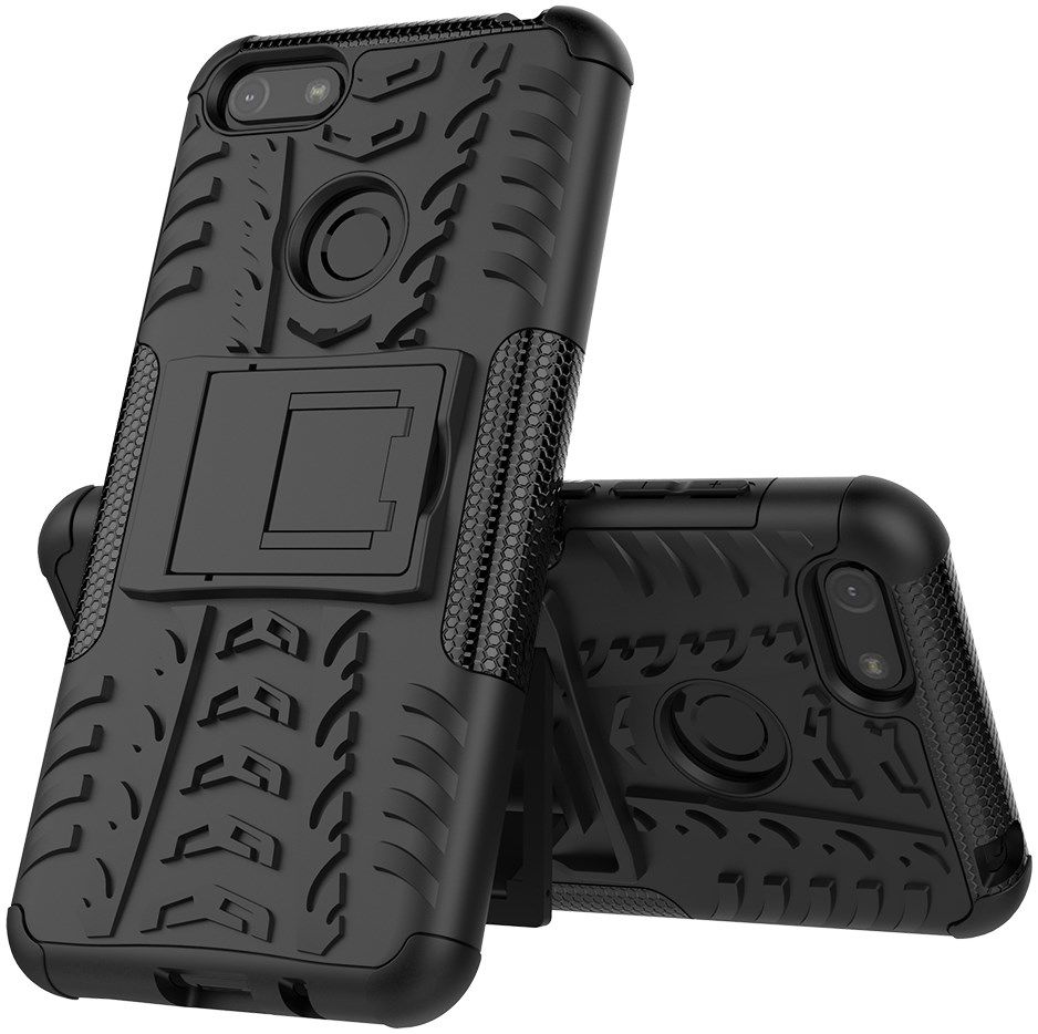 Motorola Moto E6 Play Hoesje Shockproof Hybride Kickstand Zwart afbeelding 10