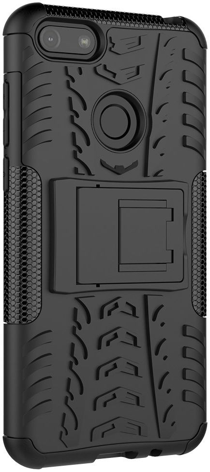 Motorola Moto E6 Play Hoesje Shockproof Hybride Kickstand Zwart afbeelding 6