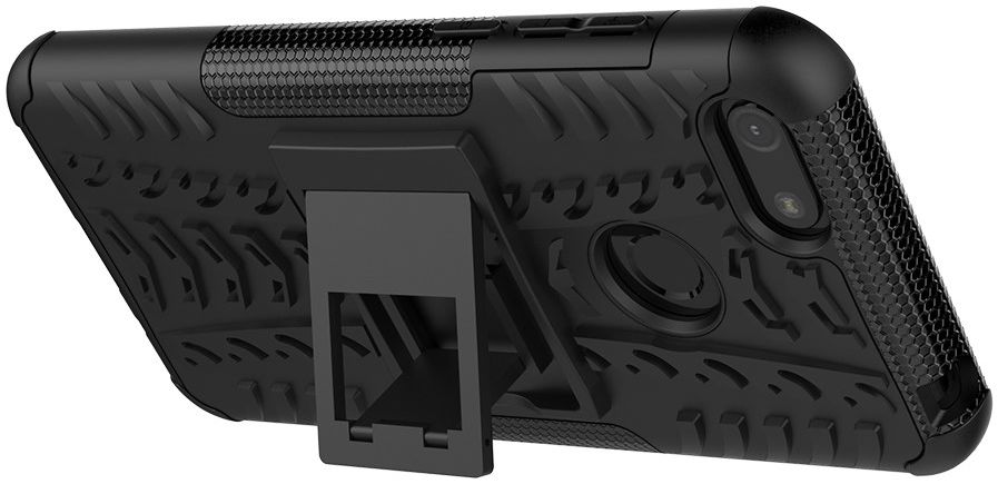 Motorola Moto E6 Play Hoesje Shockproof Hybride Kickstand Zwart afbeelding 8