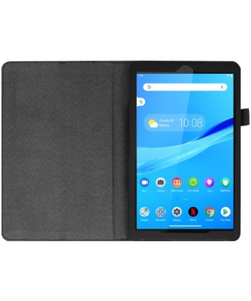 Lenovo Tab M8 Litchi Skin Two-Fold Book Case Hoes Zwart Hoesjes