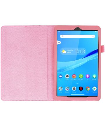 Lenovo Tab M8 Litchi Skin Two-Fold Book Case Hoes Roze Hoesjes