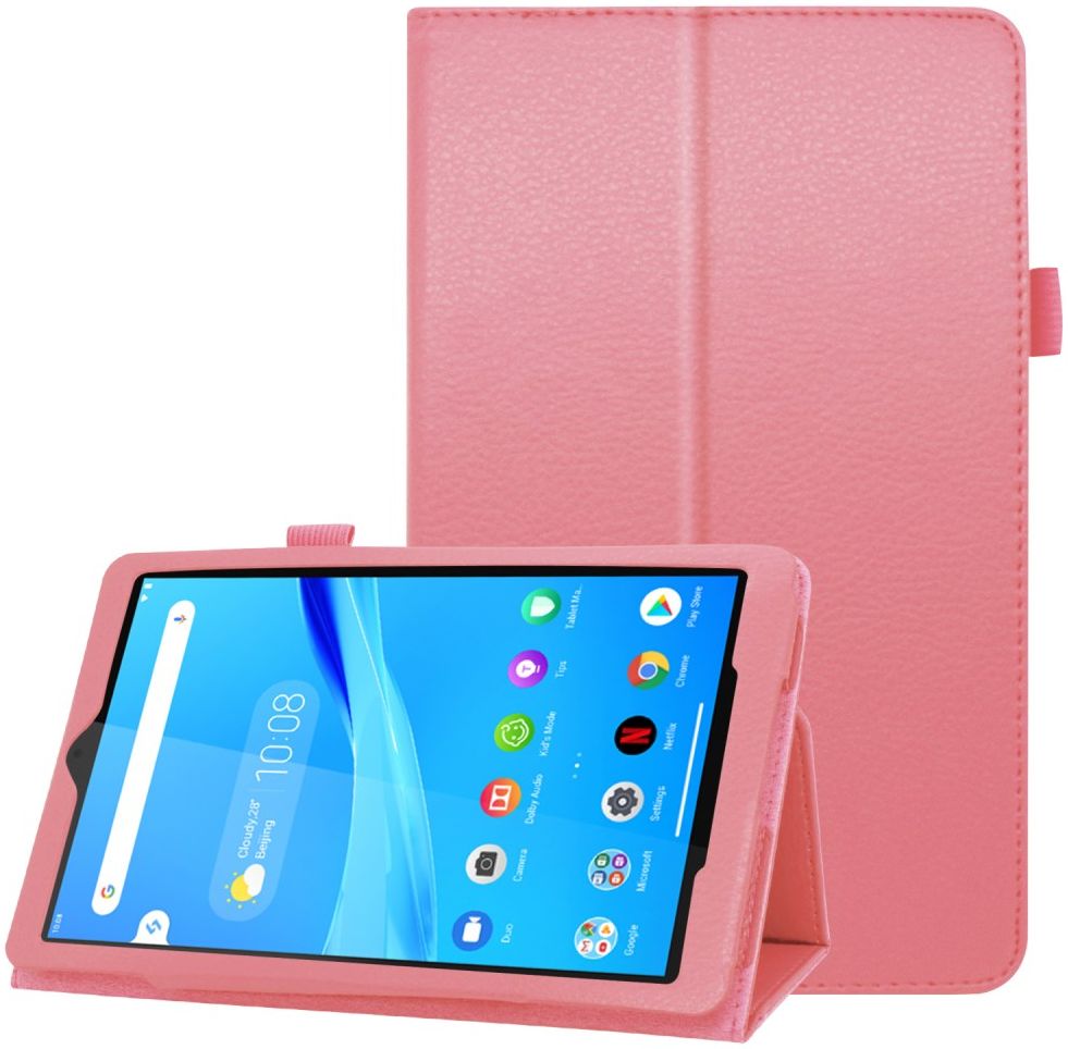 Lenovo Tab M8 Litchi Skin Two-Fold Book Case Hoes Roze afbeelding 2