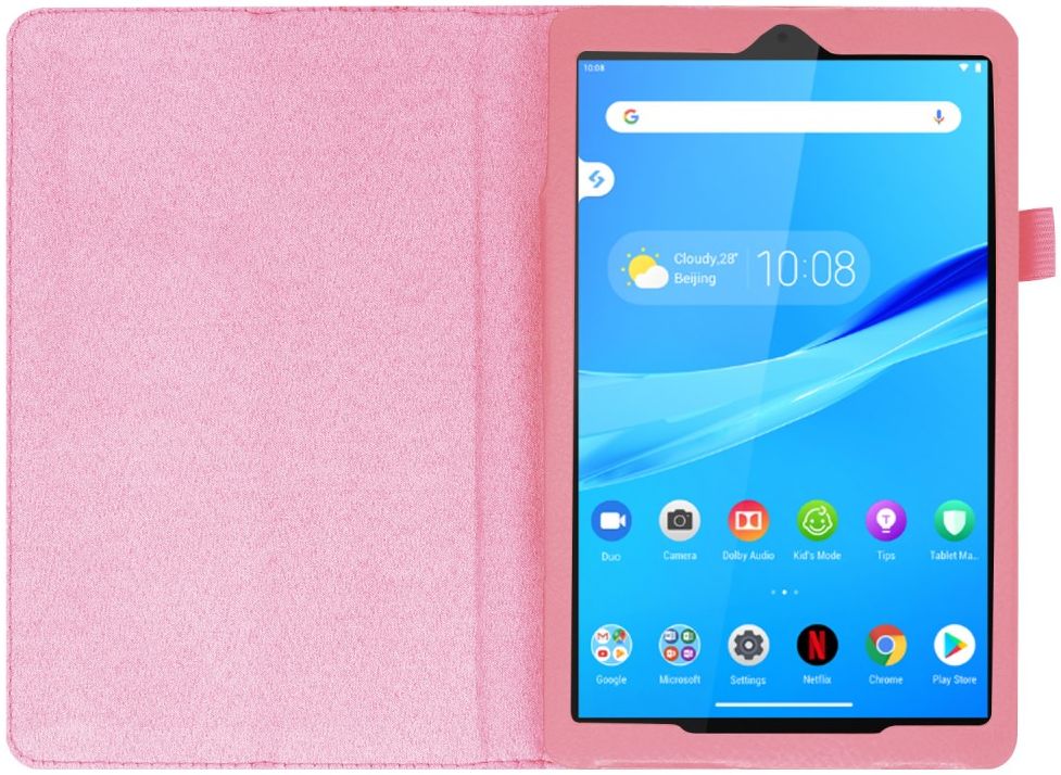 Lenovo Tab M8 Litchi Skin Two-Fold Book Case Hoes Roze afbeelding 1