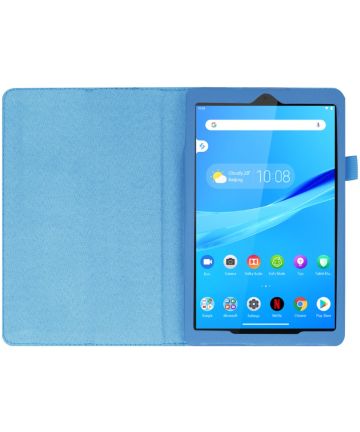 Lenovo Tab M8 Litchi Skin Two-Fold Book Case Hoes Blauw Hoesjes