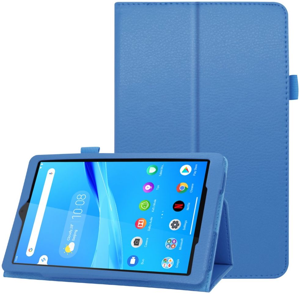 Lenovo Tab M8 Litchi Skin Two-Fold Book Case Hoes Blauw afbeelding 2