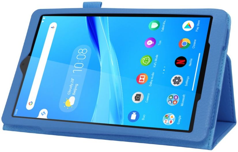 Lenovo Tab M8 Litchi Skin Two-Fold Book Case Hoes Blauw afbeelding 4