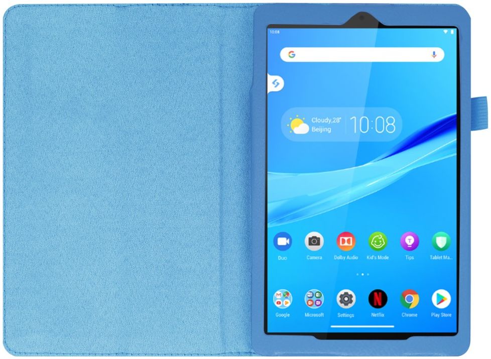 Lenovo Tab M8 Litchi Skin Two-Fold Book Case Hoes Blauw afbeelding 1