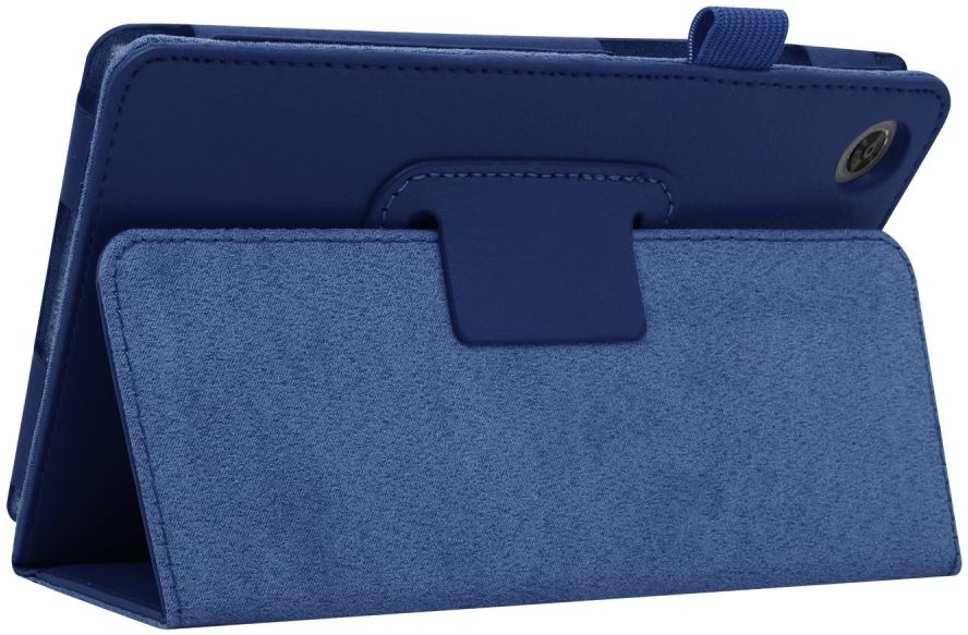Lenovo Tab M8 Litchi Skin Two-Fold Book Case Hoes Donker Blauw afbeelding 5