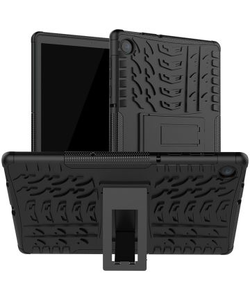 Lenovo Tab M10 Plus / FHD Plus Hoes Robuust Hybride Back Cover Zwart Hoesjes