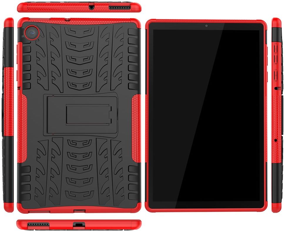 Lenovo Tab M10 Plus / FHD Plus Hoes Robuust Hybride Back Cover Rood afbeelding 2