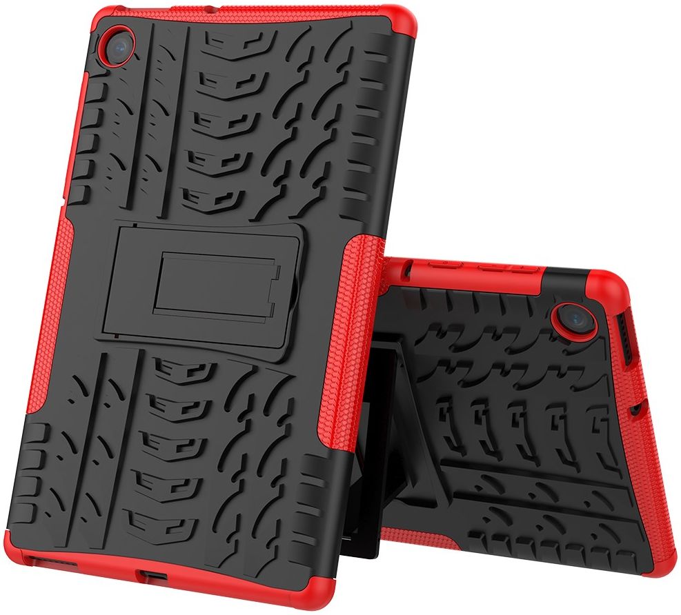 Lenovo Tab M10 Plus / FHD Plus Hoes Robuust Hybride Back Cover Rood afbeelding 3