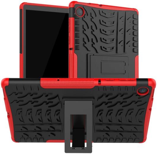 Lenovo Tab M10 Plus / FHD Plus Hoes Robuust Hybride Back Cover Rood afbeelding 1