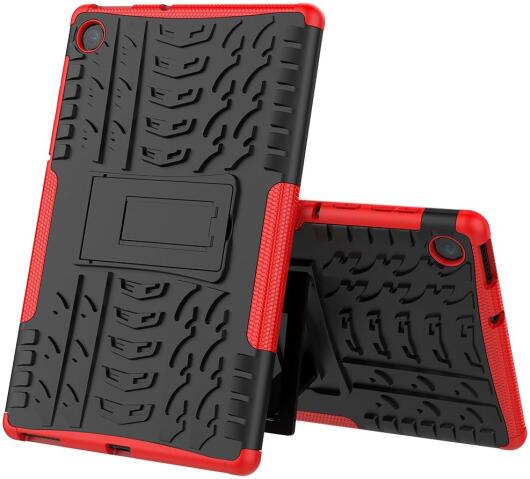 Lenovo Tab M10 Plus / FHD Plus Hoes Robuust Hybride Back Cover Rood afbeelding 3