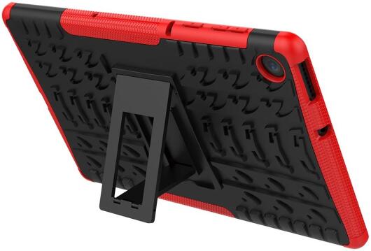 Lenovo Tab M10 Plus / FHD Plus Hoes Robuust Hybride Back Cover Rood afbeelding 9