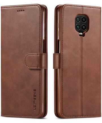 Xiaomi Redmi Note 9S / Note 9 Pro Leren Portemonnee Book Hoesje Coffee Hoesjes