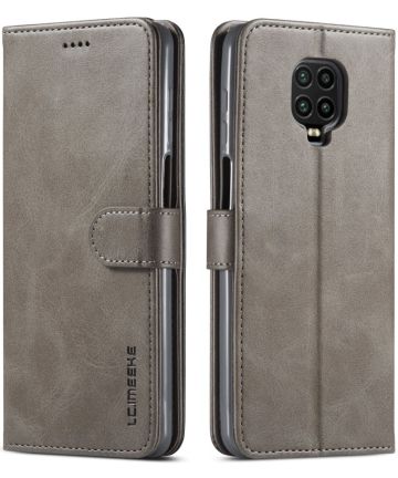 Xiaomi Redmi Note 9S/Note 9 Pro Leren Portemonnee Book Hoesje Grijs Hoesjes