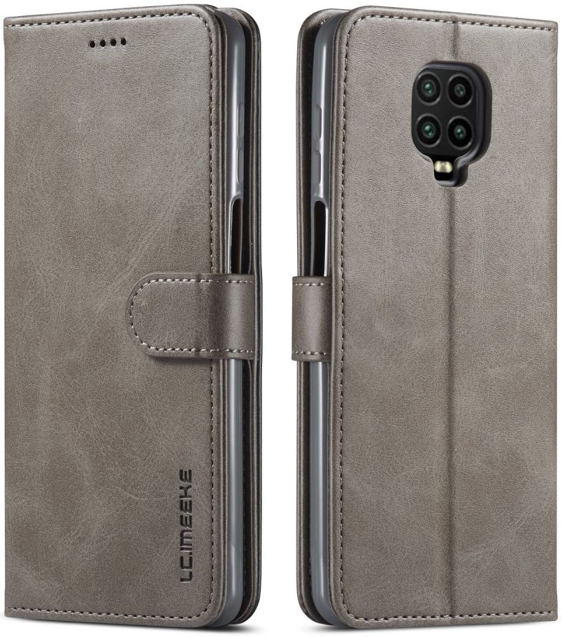 Xiaomi Redmi Note 9S/Note 9 Pro Leren Portemonnee Book Hoesje Grijs afbeelding 1