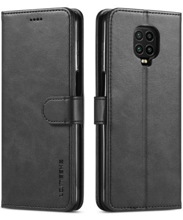 Xiaomi Redmi Note 9S / Note 9 Pro Leren Portemonnee Book Hoesje Zwart Hoesjes