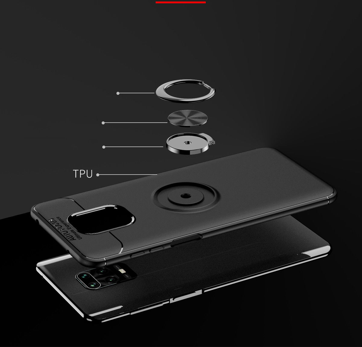 Xiaomi Redmi Note 9S / Note 9 Pro Hoesje met Ring Kickstand Blauw afbeelding 3