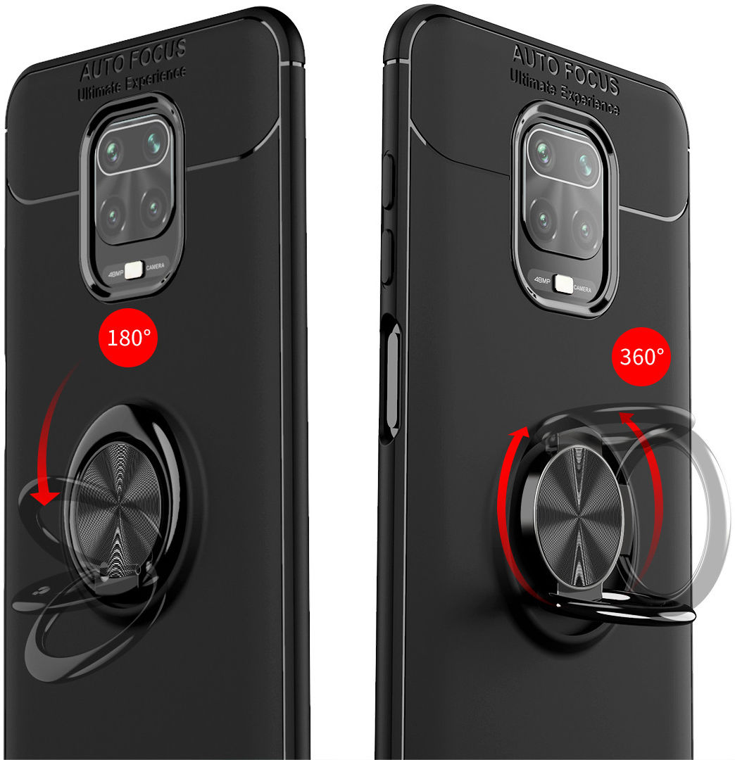 Xiaomi Redmi Note 9S / Note 9 Pro Hoesje met Ring Kickstand Blauw afbeelding 4