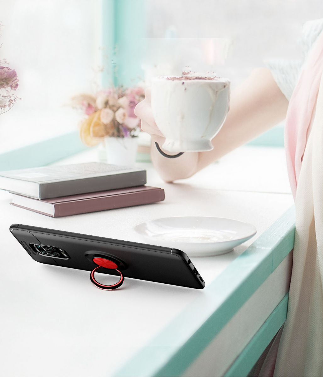 Xiaomi Redmi Note 9S / Note 9 Pro Hoesje met Ring Kickstand Blauw afbeelding 5
