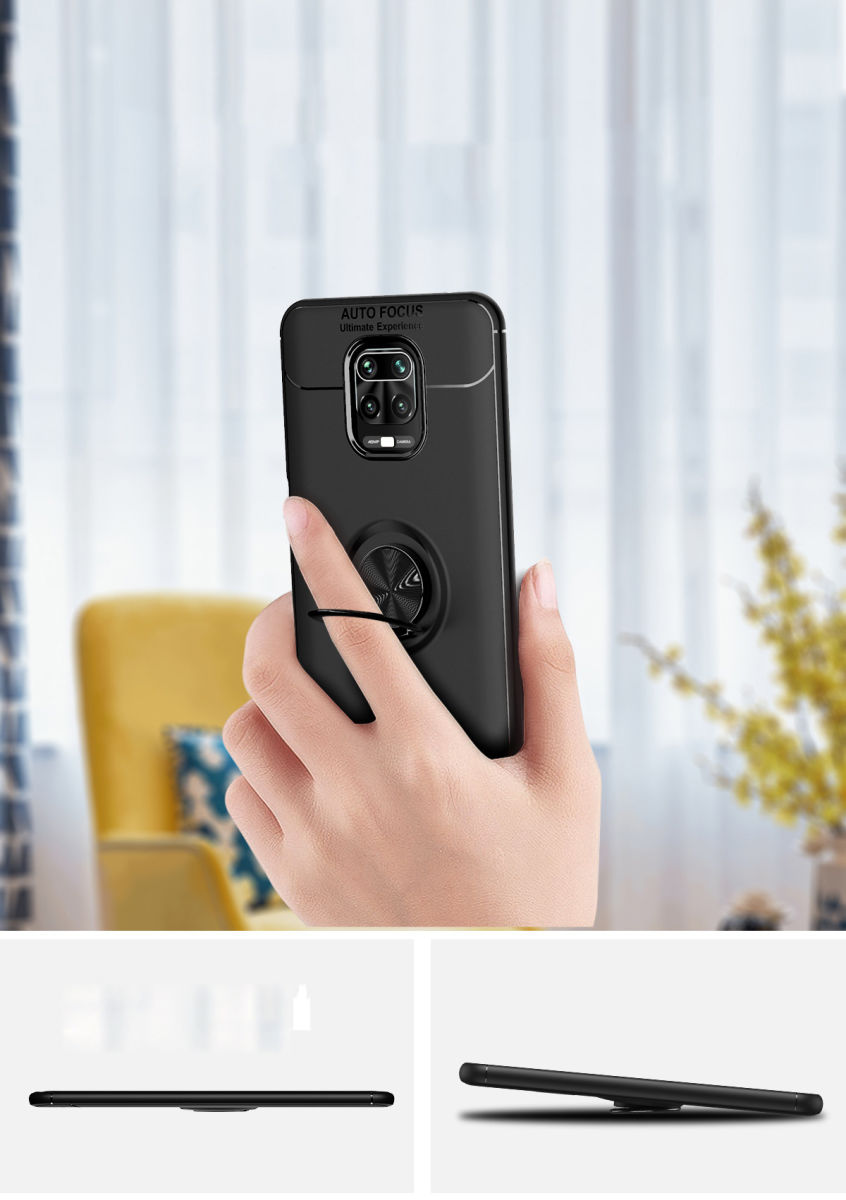 Xiaomi Redmi Note 9S / Note 9 Pro Hoesje met Ring Kickstand Blauw afbeelding 6