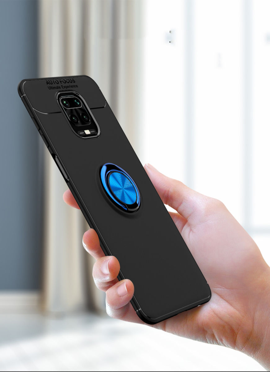 Xiaomi Redmi Note 9S / Note 9 Pro Hoesje met Ring Kickstand Blauw afbeelding 10