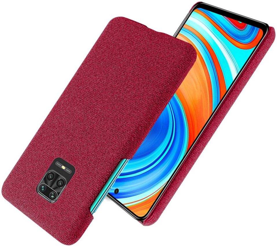 Xiaomi Redmi Note 9S / Note 9 Pro Stoffen Hoesje Back Cover Rood afbeelding 2