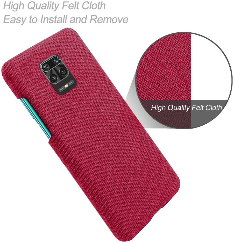 Xiaomi Redmi Note 9S / Note 9 Pro Stoffen Hoesje Back Cover Rood afbeelding 4