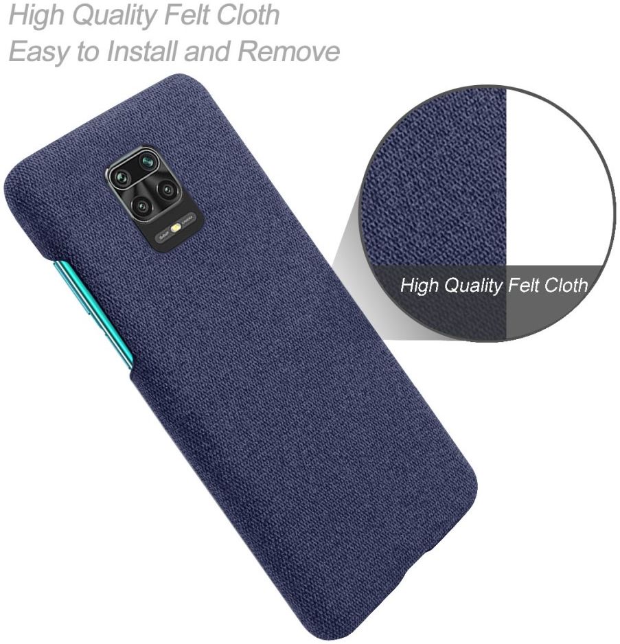 Xiaomi Redmi Note 9S / Note 9 Pro Stoffen Hoesje Back Cover Blauw afbeelding 4