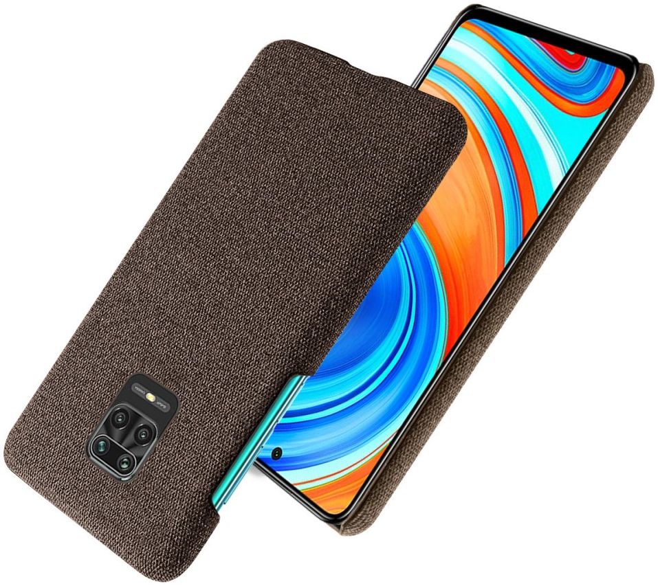 Xiaomi Redmi Note 9S / Note 9 Pro Stoffen Hoesje Back Cover Bruin afbeelding 2