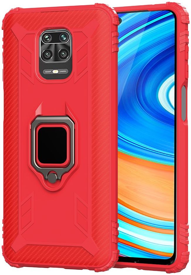 Xiaomi Redmi Note 9S / Note 9 Pro Hybride Hoesje Met Kickstand Rood afbeelding 2