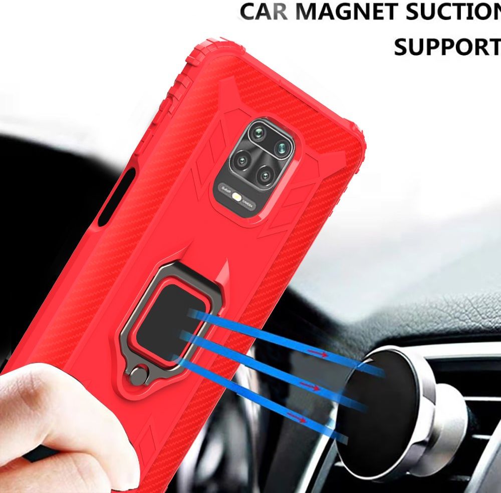Xiaomi Redmi Note 9S / Note 9 Pro Hybride Hoesje Met Kickstand Rood afbeelding 6