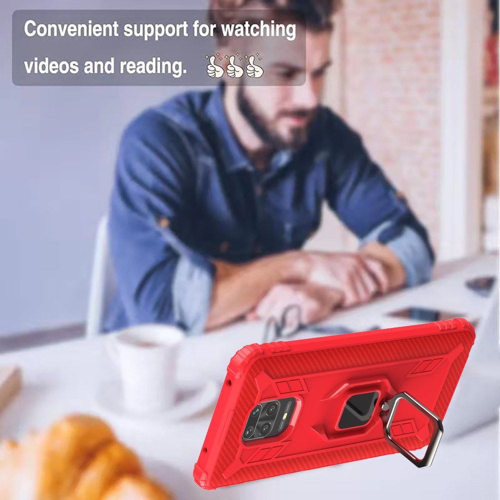 Xiaomi Redmi Note 9S / Note 9 Pro Hybride Hoesje Met Kickstand Rood afbeelding 8