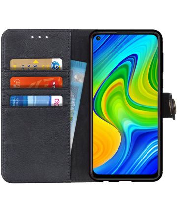KHAZNEH Xiaomi Redmi Note 9 Hoesje Portemonnee Book Case Zwart Hoesjes