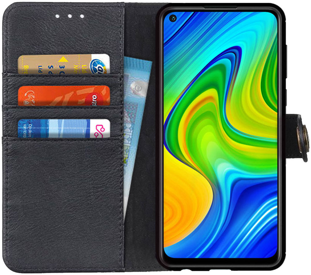KHAZNEH Xiaomi Redmi Note 9 Hoesje Portemonnee Book Case Zwart afbeelding 1