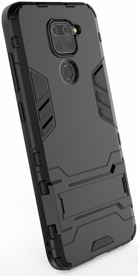 Xiaomi Redmi Note 9 Hybride Hoesje met Kickstand Zwart afbeelding 6