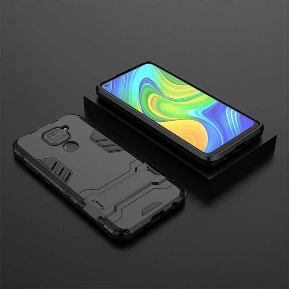 Xiaomi Redmi Note 9 Hybride Hoesje met Kickstand Zwart afbeelding 8