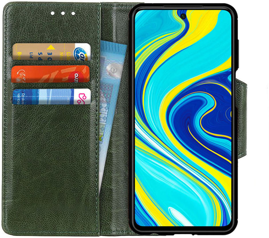 Xiaomi Redmi Note 9 Portemonnee Hoesje Kunstleer Groen afbeelding 1