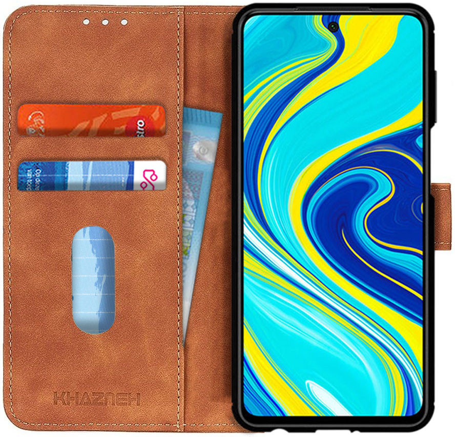 Xiaomi Redmi Note 9S / Note 9 Pro Hoesje Vintage Wallet Bruin afbeelding 1