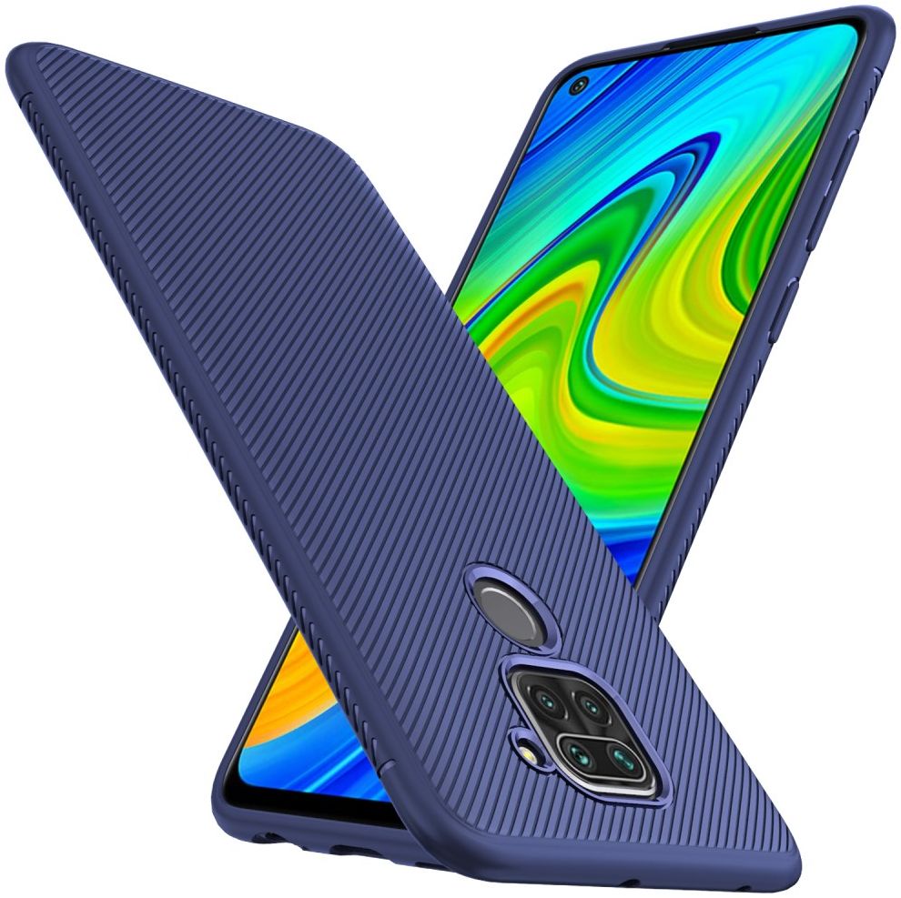 Xiaomi Redmi Note 9 Hoesje Twill Slim Textuur Blauw afbeelding 2