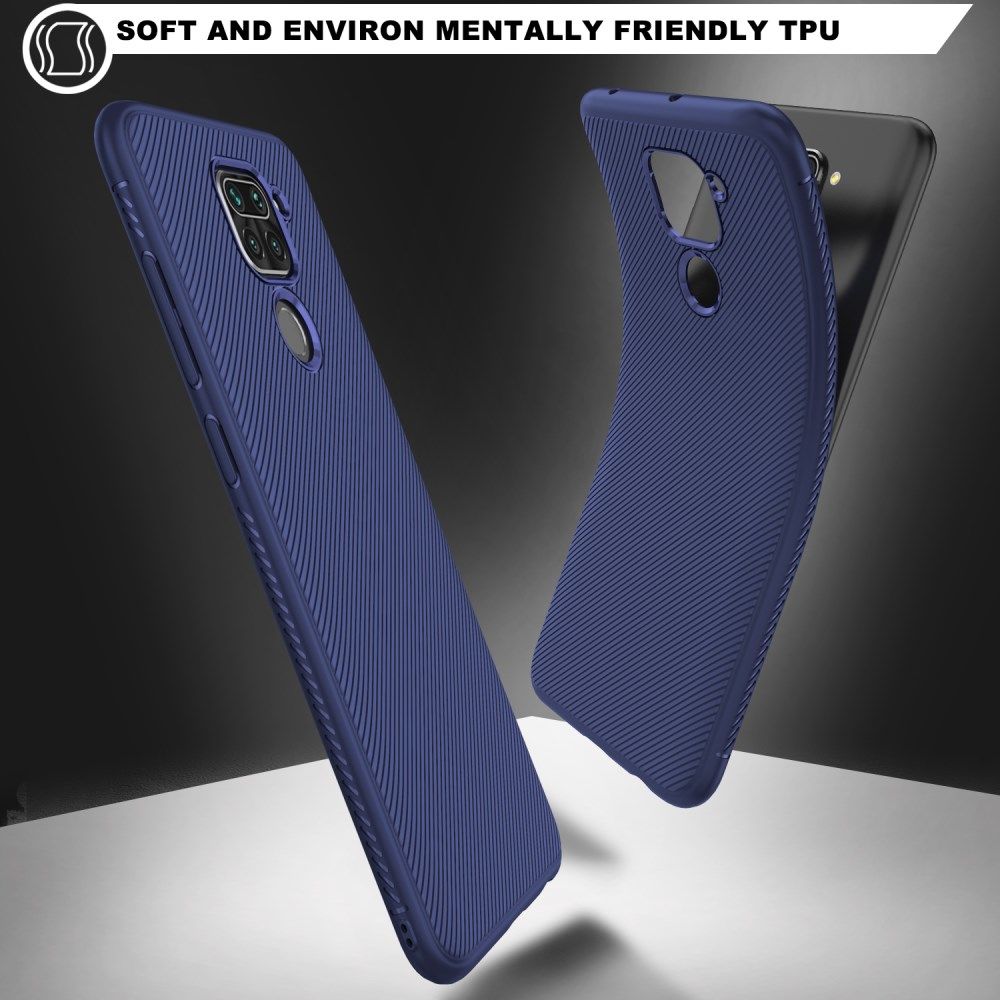 Xiaomi Redmi Note 9 Hoesje Twill Slim Textuur Blauw afbeelding 4