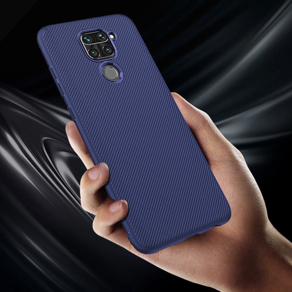 Xiaomi Redmi Note 9 Hoesje Twill Slim Textuur Blauw afbeelding 6