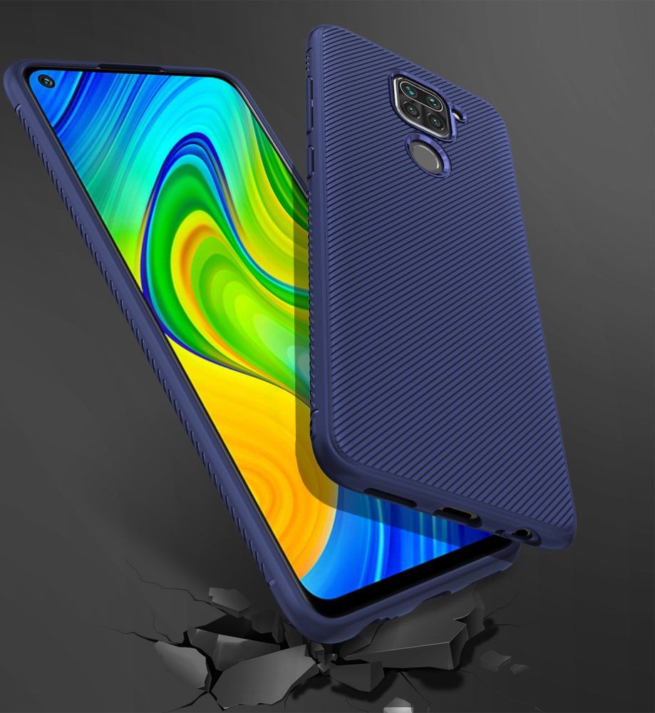 Xiaomi Redmi Note 9 Hoesje Twill Slim Textuur Blauw afbeelding 7