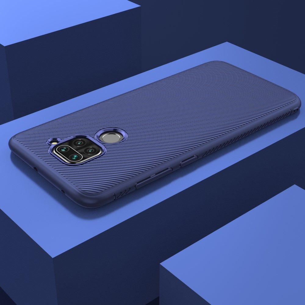Xiaomi Redmi Note 9 Hoesje Twill Slim Textuur Blauw afbeelding 8