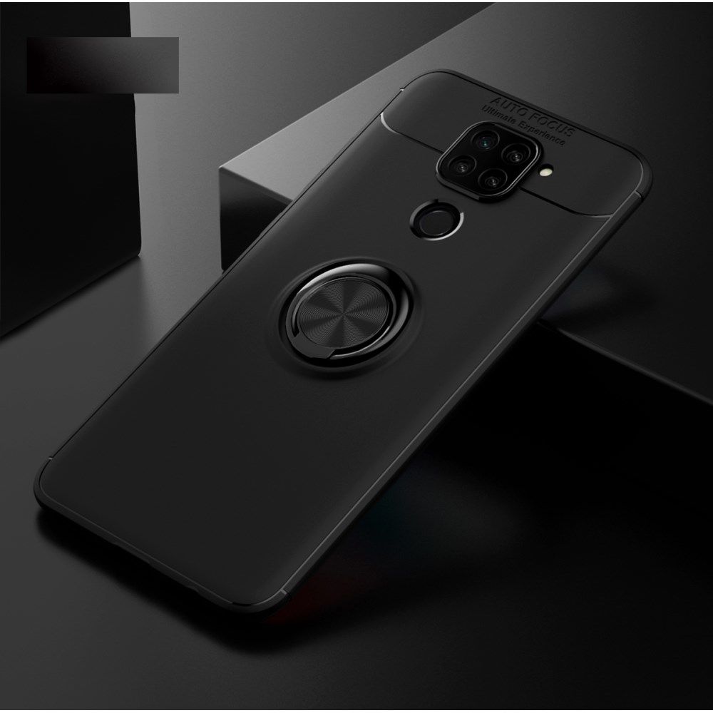 Xiaomi Redmi Note 9 Hoesje met Ring Kickstand Zwart afbeelding 2