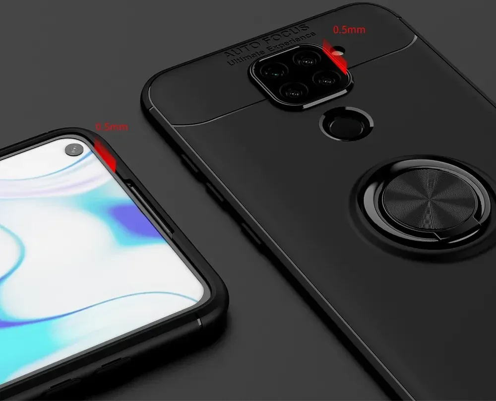 Xiaomi Redmi Note 9 Hoesje met Ring Kickstand Zwart afbeelding 12